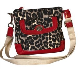 Coach Park Ocelot Print Swingpack Crossbody bag.